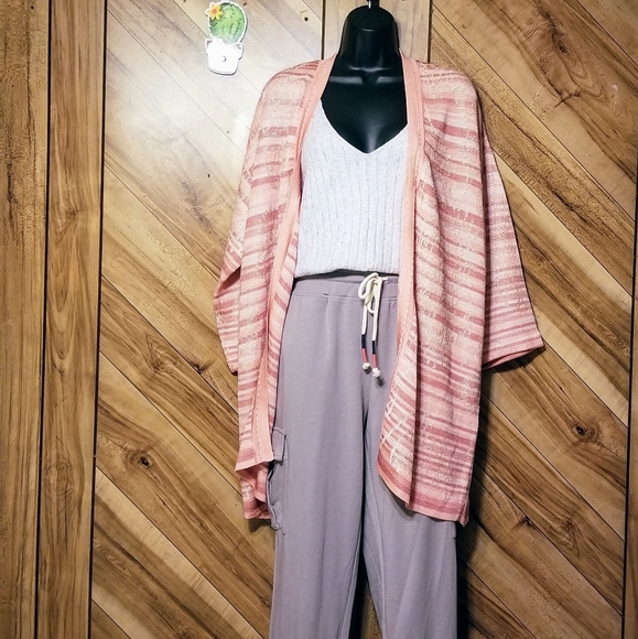 🆕 CHICO'S Embroidered Striped Jacquard Cardigan - Picture 4 of 13